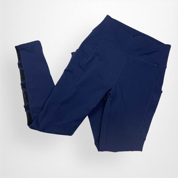 POP Fit Navy Blue Black Leggings size Small S‎ - Picture 1 of 7